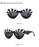 Luxury Inflated Cateye Sunglasses Unique Trendy plastic Cute Hip Hop 2023 Zebra Cat Eye Lentes De Sol Gafas Inflatable sunglass