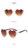 2022 Personality crystal vintage retro women heart shaped sunglasses heart shaped sunglasses