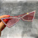 Famous Designer Rhinestone sun glasses Triangular Diamond Sunglasses Women 2022