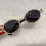 2023 Retro Small Round Sunglasses Women Retro Sun glasses Men Clear Pink Pearl Diamond sunglasses