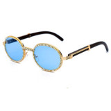 Vintage steampunk sun glasses shades round metal sunglasses Rhinestone sun glass for man