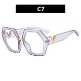 Black Leopard Polygon Anti-blue Light Eyeglasses For Women Vintage Oversized Clear Computer Elegant Glasses Frame Female