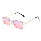 GUVIVI Wholesale Luxury Diamond Custom Fashion Ladies Rimless Designer Square Small Rectangle Frameless Women Shades Sunglasses