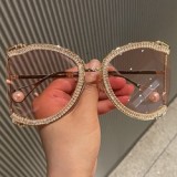 2022 Sunglasses Wholesale Bulk Oversized Diamond Designer Sun Glasses Ladies Luxury Glasses Shades for Women  Oculos