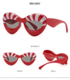 Luxury Inflated Cateye Sunglasses Unique Trendy plastic Cute Hip Hop 2023 Zebra Cat Eye Lentes De Sol Gafas Inflatable sunglass