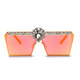 2023 New  Women's Colorful Fashion Square Frame sunglasses Trend Luxury diamond-encrusted Oversized Frame Sunglasses