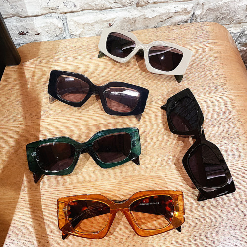 9596 fashion irregular polygonal sun glasses women 2023 new trendy brand designer green leopard sunglasses UV400 custom logo