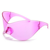 2023 Oversized Punk Sport Futuristic Sunglasses Women Y2k Brand Designer Eyewear Men Fashion Rimless Silver Sun Glasses Oculos