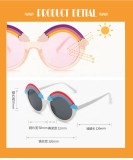 Luxury Rainbow Kids Round Sunglasses Baby Glasses Shades Custom Designer Sun Glasses Gafas de sol Cute Girl Eyewear High Quality