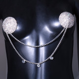 Sexy Personality Rhinestone Chest Paste Round Sexy Chest Chain Non-Piercing Jewelry Female Chest Chain