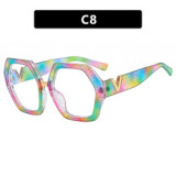 Black Leopard Polygon Anti-blue Light Eyeglasses For Women Vintage Oversized Clear Computer Elegant Glasses Frame Female