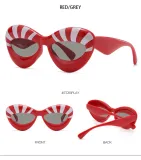 Luxury Inflated Cateye Sunglasses Unique Trendy plastic Cute Hip Hop 2023 Zebra Cat Eye Lentes De Sol Gafas Inflatable sunglass