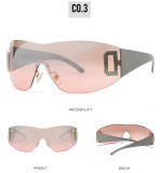 Y2k One-piece sunglasses personality fashion sun glasses shades