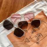 Women Vintage Rhinestone Oversized Square Shape Sun glasses special Manufacturing Sunglasses