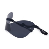 Custom Brand Designer Oversized Wrap Around Sun Glasses Windproof Silver Mirrored rimless One Piece Y2k Sunglasses gafas de sol