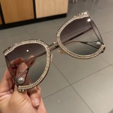 Fashion Wholesale  Oversized Diamond Designer Sun Glasses Ladies Luxury Glasses Shades for Women Sunglasses
