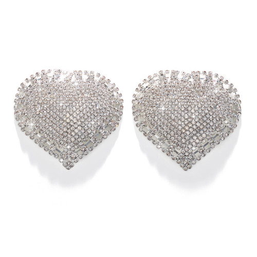 Hot Selling Heart-Shaped Chest Stickers Sexy Hollow Rhinestone Breast Stickers Fashionable Sexy Chest Accessories