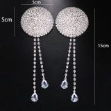 Super Glitter Rhinestone Crystal Nipple Sticker Bikini Sexy Body Accessories Chain Ladies Bra Jewelry Body Chain Chest Sticker