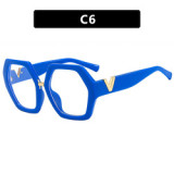 Black Leopard Polygon Anti-blue Light Eyeglasses For Women Vintage Oversized Clear Computer Elegant Glasses Frame Female