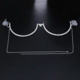Fashion New Accessories Catwalks Butterfly Breast Chest Chain Shining Crystal Rhinestone Bra Support Sexy Body Chain for Women