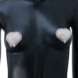 Hot Selling Heart-Shaped Chest Stickers Sexy Hollow Rhinestone Breast Stickers Fashionable Sexy Chest Accessories
