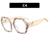 Black Leopard Polygon Anti-blue Light Eyeglasses For Women Vintage Oversized Clear Computer Elegant Glasses Frame Female