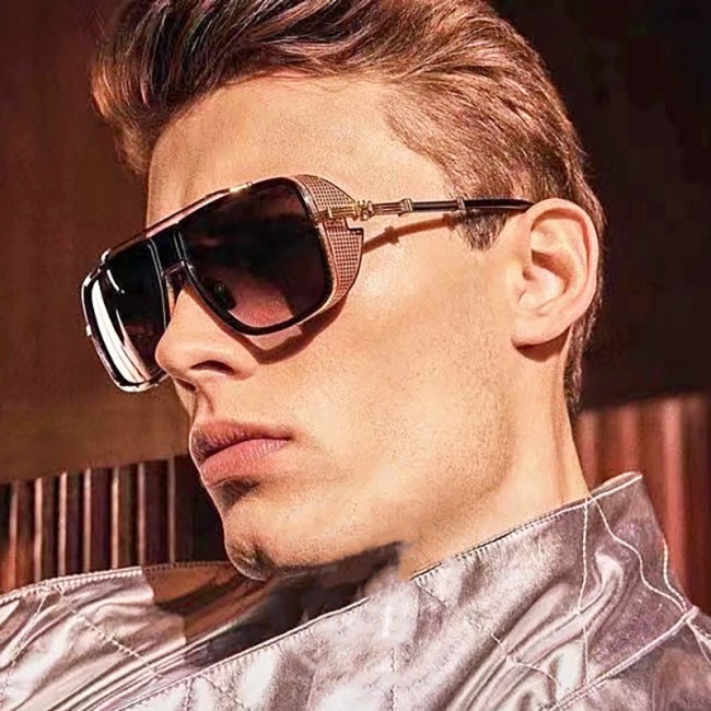 New Fashion Pack UV Protection Steampunk Sunglasses Luxury Designer Full Pack Fashion Men Flat Top Square Sunglasses