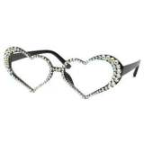 Fashion Heart shape Women Luxury Rhinestone Decoration Cat Eye Clear Sunglasses