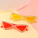 Famous Designer Rhinestone sun glasses Triangular Diamond Sunglasses Women 2022