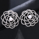 Best Selling Hollow Flower-Shaped Accessories Chest Stickers Party Party Sexy Pearl Rhinestone Crystal Breast Stickers Women