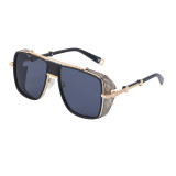 New Fashion Pack UV Protection Steampunk Sunglasses Luxury Designer Full Pack Fashion Men Flat Top Square Sunglasses
