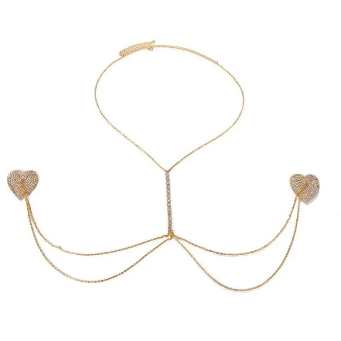 New Rhinestone Breast Sticker Nightclub Bikini Sexy Fun Rhinestone Milk Chain Nipples Sticker Jewelry Body Chain Chest Sticker