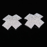 European Accessories X-Shaped Sexy Breast Stickers Rhinestone Crystal Chest Stickers