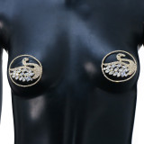 New Zircon Chest Ornament Personalized Creativity Swan Full Diamond Chest Patch Sexy Fun Breast Sticker Body Accessories