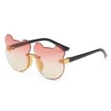Cartoon Children Colorful Cute Sunglasses 2022 New Cat Ears Boys Girls Sunglasses Rimless Kids Sun Glasses