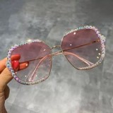 Women Vintage Rhinestone Oversized Square Shape Sun glasses special Manufacturing Sunglasses