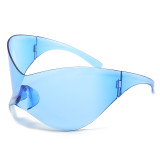 2023 Oversized Punk Sport Futuristic Sunglasses Women Y2k Brand Designer Eyewear Men Fashion Rimless Silver Sun Glasses Oculos
