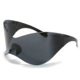 2023 Oversized Punk Sport Futuristic Sunglasses Women Y2k Brand Designer Eyewear Men Fashion Rimless Silver Sun Glasses Oculos
