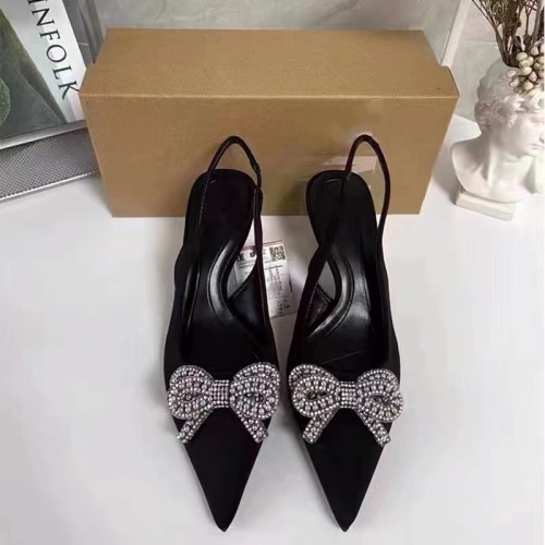 New arrival fashion sexy bowknot rhinestone pointed stiletto high heels outdoor temperament plus size chic sandals women pumps
