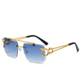 8034 Fashion Square Rimless Gafas De Sol Para Mujer Luxury Gafas De Sol Hombre Designer Sunglasses Uv400