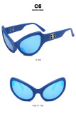 vintage  sunglasses y2k black frame wrap around sun glasses uv400 cat eye shades womens custom eyewear 2023 steam punk gafas