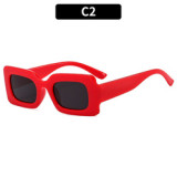 Luxury Bulk Cheap Online 2022 Wholesale Candy Color Fashion Retro Rectangle Small Vintage Square Frame Sunglasses Women Men