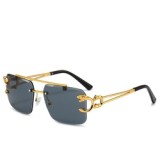 8034 Fashion Square Rimless Gafas De Sol Para Mujer Luxury Gafas De Sol Hombre Designer Sunglasses Uv400