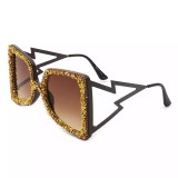 2023 Square Oversized Sunglasses Fashion Women Rhinestone Designer Sunglasses 2022 Luxury Sun Glasses Modern Uv 400 Sunglasses