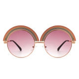 2023 Rainbow Round Sunglasses Y2k Luxury Brand Designer Sunglasses 2022 Women Sun Glasses Modern Uv 400 Metal Sunglasses