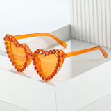 2022 Women Brand Designer  Diamond Female Retro Love Heart Shaped Glasses Ladies UV400 Protection Heart Sunglasses