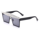 New wholesale oversized sunglasses luxury crystal diamond rhinestone sunglasses 2022