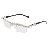 Diamond Rectangle Sun Glasses Women 2022 One Piece Sunglasses Men Luxury Brand Classic Sunglasses Rhinestone Glasses