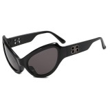 vintage  sunglasses y2k black frame wrap around sun glasses uv400 cat eye shades womens custom eyewear 2023 steam punk gafas