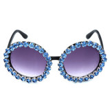 Custom Luxury Round Sunglasses Wholesale Fashion Cycling Diamond Bling DIY Glasses for Summer Girls Sunglasses